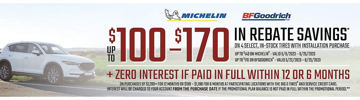 MICHELIN & BFGOODRICH Rebate Tire Savings